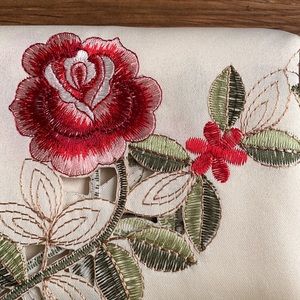 Jane tier and swag sets size 60 x 36“/30 x 36”-2PCcolor cream.Classic embroidery